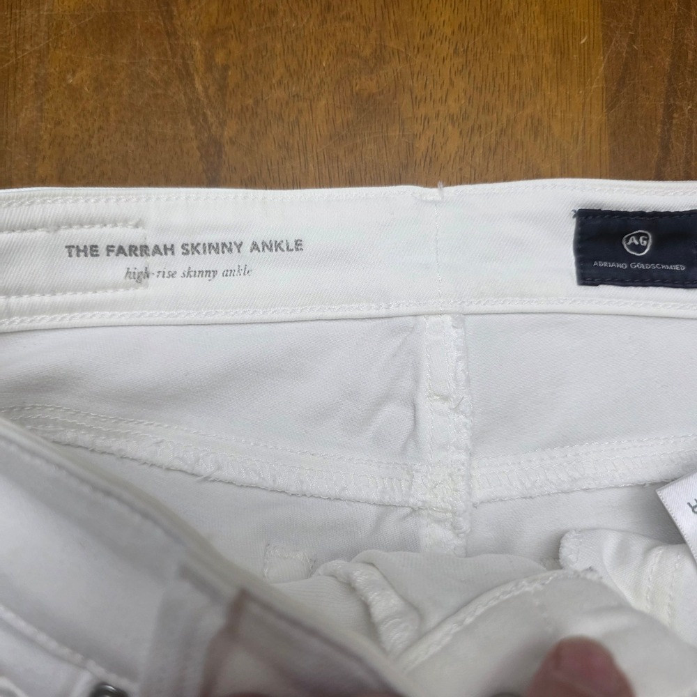 AG Adriano Goldschmied Farrah Skinny Ankle Jeans Womens 25 White High Rise - Picture 6 of 12